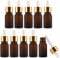 Alledomain 10Pcs, 10ml Frosted Amber Glass Bottles with Glass Pipettes, Mini Empty Dropper Bottles Gold Metal Cap Refillable Sample Container for Essential Oil/Aromatherapy Blends/Chemical Liquid