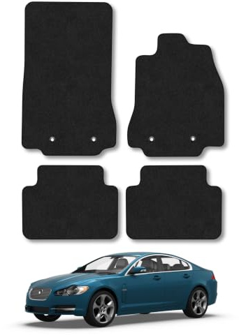 Jaguar XF (2008-2014) Carpet Car Mats | Black Edge Trim Tailored Fit Floor Mats Full Coverage Protection Accessories Easy Clean Anti Slip Made in the UK