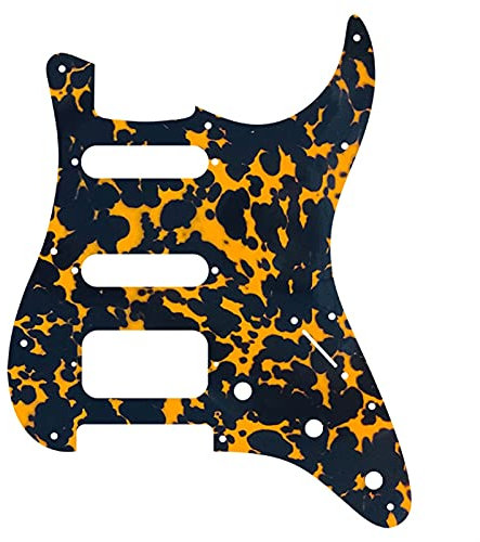 Pickguard Scratch Plate Linkshänder 11 Schrauben Loch Standard Stratocaster HS. Humbucker Guitar Pickguard. (Color : 4Ply Leopard Print)