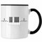 Trendation - Piano Klavier Geschenkidee Heartbeat Pianist Tasse Geschenk Lustige Grafik (Schwarz)