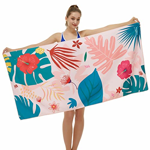 CHARS Mikrofaser Strandtuch XXL Campingtuch Schnelltrocknendes Handtuch Sandfrei Ultraweiches 2-seitigem Musterdruck Reisehandtuch Kompaktes und leichtes Saunatuch Fitness(80×160cm)