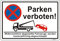 Goodvia Parken Verboten Schild Metall Reflektierend, 44×30 cm Parken Verboten Schild Aluminium, Parken Verboten Schild Groß, Parken Verboten Schild Kostenpflichtig Abschleppen