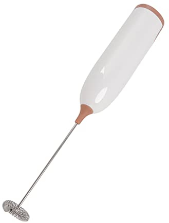 Schiumalatte Elettrico, Punta In Acciaio Inossidabile Facile Da Pulire Montalatte Portatile Elettrico Comodo Funzionamento Alimentato A Batteria Potente Per Uso Domestico(Caffè bianco)