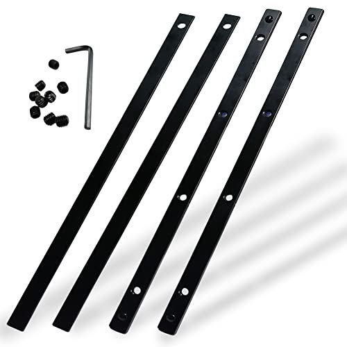 Guide Rail Connector Set P-20177 for Makita Track Saw Long Cuts, Also Compatible with Festool, Fit for DeWalt in Integrated Guide Rail T-Slots for Secure Cutting, 4 PCS, Black