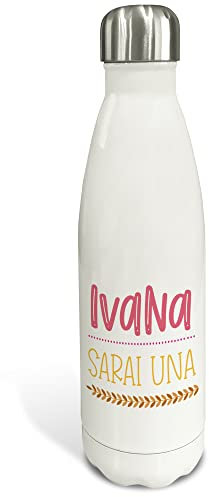 Bottiglia d'acqua. Bottiglia personalizzata. Bottiglia in acciaio inox. Bottiglia termica a doppio strato. Senza BPA. 500ml e 750ml. Festa della mamma. Sarai madre