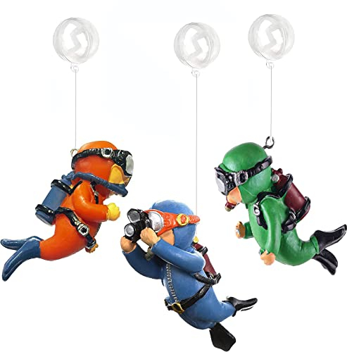 qufzdopv 3 Stück Schwimmende Aquarium Dekoration,Taucher für Aquarium,Fish Tank Ornaments Aquarium Taucher Süß Klein Taucher Aquarium Deko Interessantes Aquarium Zubehör (3 Farbe)