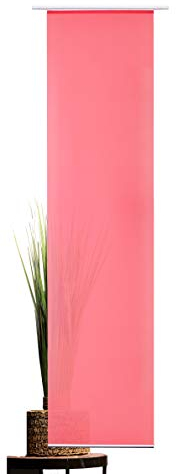 metablo Flächenvorhang Set Basic für Innenlaufschienen mit 6mm Laufkanal inklusive Paneelwagen und Beschwerer Deep-Pink 60x300 cm