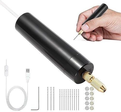 Peosevi -Bohrer zum Basteln - USB-betriebener Miniaturbohrer - Handlocher-Bohrwerkzeug, bequemer Griff für Heimwerkerarbeiten, Schmuckherstellung und Miniaturen