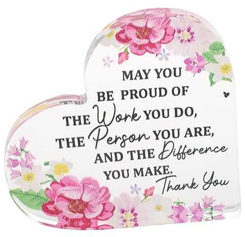 Operitacx Obsequio De Jubilación Forma De Corazón Decoración De Escritorio Para Computadora Obsequio De Agradecimiento Para Maestros Decoración De Recuerdo Para Mujeres y Hombres Para Colega