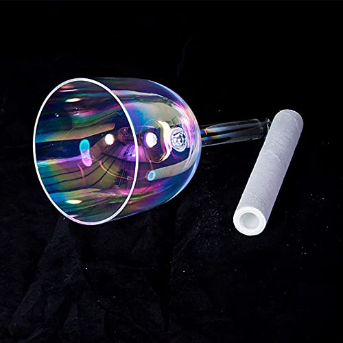 Crystal Singing Bowl With Handle Crystal Singing Handle Bowl With Mallet Light Quartz Crystal Singing Bowl With Handle For Sound Therapy Meditation (Color : Hand held, Size : 6 F KEY)