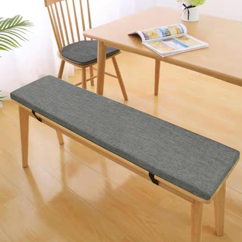 3CM Dicke Sitzauflage Sitzkissen Bank, Bankauflage Bankkissen, Waschbare Stuhlkissen Bankpolster, Gartenbank Auflage Outdoor, Sitzkissen Groß für Stuhl Boden Bürostuhl,Dunkelgrau, 160x30x3cm