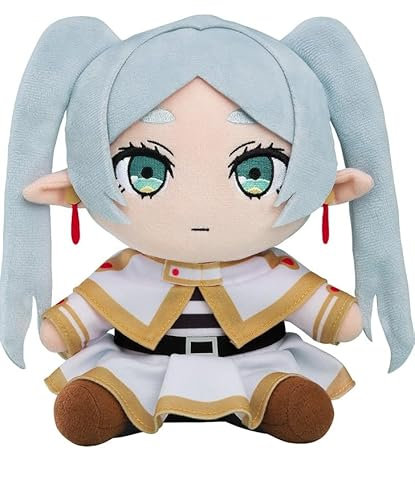 Gooyeh Frieren Plüschkissen Anime Figure Merchandise: Niedliche Frieren Figur als Dekoration oder Sammlerstück, perfekt für Fans - 25cm