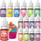 Food Colouring Liquid - Fidton 15 Colours Highly Concentrated Food Dye, Food Colouring Set for Icing, Macaroons, Cake Decoration, Ice Cream, Fondant, Icing Colouring for Slime - 6 ml