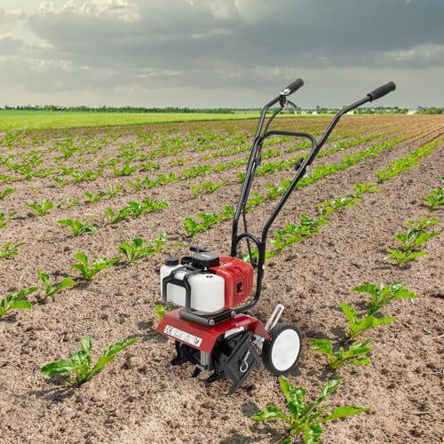 52cc 2 Stroke Motobineuse,Coltivatore per prato Gasoline Tiller Motocoltore 1,65 KW 6500-7000r/min per giardino,Garden,Agricole