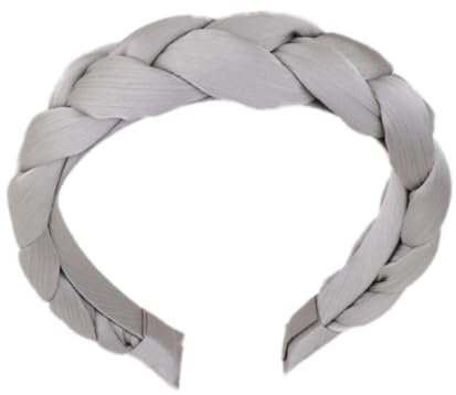Geflochten Haarreif,Breit Stirnband,Haarband Damen,Mode Haarschmuck,Rutschfeste Haaraccessoires,für Damen und Mädchen,für Make up,Dusche,Hautpflege,Geburtstag,Party,Grau