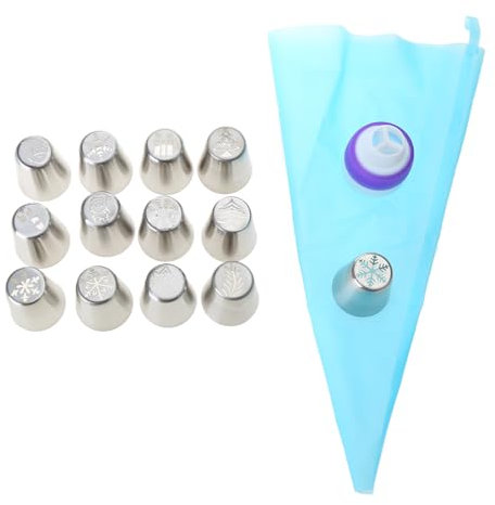 Set di 15 beccucci russi per torte di Natale, glassa per cupcake, decorazioni natalizie