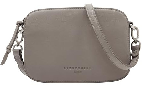 Liebeskind Berlin Umhängetasche Luka – Cross-Body Bag aus Leder mit verstellbaren Schulterriemen – kleine Schultertasche, Fächer mit Reißverschluss – Shoulder Bag, 14.5 x 20.5 x 7 cm,Stone