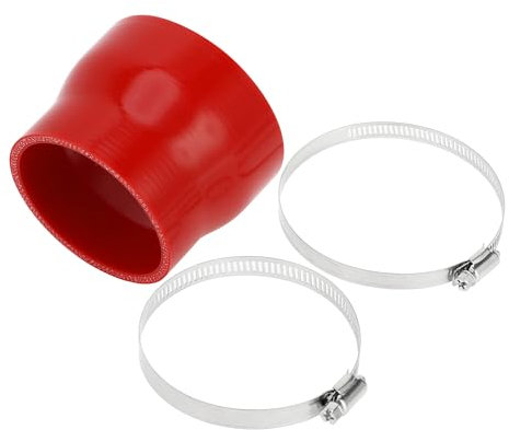 A ABSOPRO 1 Juego 76-89mm/2.99-3.50 Id 76mm/2.99 Longitud 0 Grados Manguera De Silicona Roja Para Coche Con Abrazaderas Manguera De Refrigerante Universal