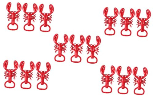CIYODO 15pcs Crayfish Design Zinc Alloy Key Bottle Opener Double Sided Beer Opener Keyring Bulk Buy Party Tool