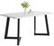 Merax Esstisch 117x68cm, Rechteckiger Marmormuster Esstisch, für 4-6 Personen, Metallrahmen, Metallbeine, geeignet für Restaurant, Wohnzimmer, Küche,Wohnzimmer, Weiß/Schwarz