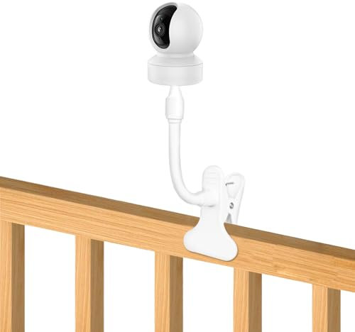 Support de Moniteur pour Babyphone avec Connexion à Vis 1/4 Compatible avec HelloBaby HB65, HB6550, HB6558, HB66, HB248, Clip Réglable pour Lit et Mur pour Caméra de Bébé, Aucune Outil Requis