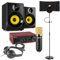 Power Dynamics Vonyx CM400B Vocal Recording Kit Bundle with USB Audio Interface, Condenser Microphone, 140W Studio Monitors, Reflection Filter & Headphones, Complete Home Studio Package