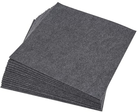15pcs Teppichfliesen, 60x60cm Teppichfliesen Selbstklebend, Strapazierfähiger Selbstklebende Teppichfliesen, Fliesen Selbstklebend Geeignet für Arbeitszimmer, Bürogebäude, Wohnzimmer Teppich