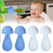 QOMJUFA 4 Pezzi Cucchiaio Svezzamento, Cucchiaino Svezzamento Mamma, Cucchiai per Bambini Senza BPA, Cucchiaino Silicone Neonato (Bianco & Blu)