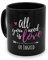 printplanet - Tasse Schwarz mit Namen Ingrid - Motiv: All You Need ist Love - Namenstasse, Kaffeebecher, Mug, Becher, Kaffeetasse