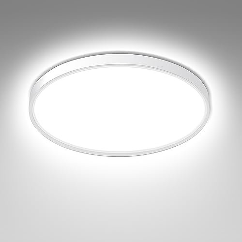 Ouyulong Led Deckenleuchte 18W 6500K Runde 1620LM IP44 Deckenlampe Led für Wohnzimmer Schlafzimmer Badezimmer Küche Bad Keller Balkon Ultra Dünn 23cm