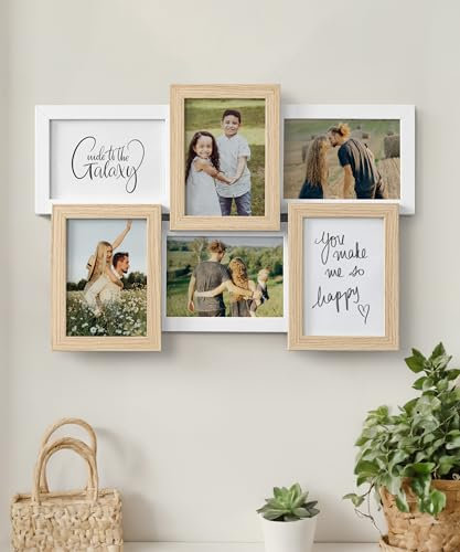 SUMGAR Bilderrahmen Collage 10x15 Holz Weiß 6er Set, 10 x 15 Fotorahmen Desktop oder Wand Geschenk Family Hochzeit Muttertagsgeschenk Geschenk für Mama Geschenk zum Muttertag