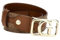 GUESS Damen-Gürtel Zamira, Monogram Logo, 3,5 cm, Braun und Gold, Braun und Gold, S