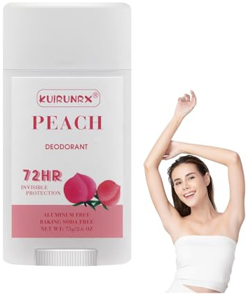 KUIRUNRX® Underarm Deodorant, Antitranspirant Deodorant für Frauen, Deo-Roller gegen starken Schweißgeruch, Transpiration und Achselfeuchtigkeit mit Pfirsichduft, 75g