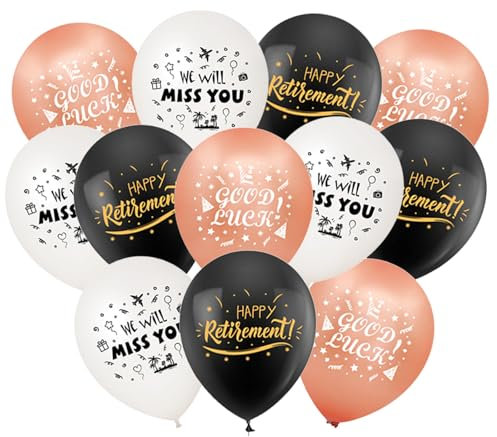 Tourima Good Luck We Will Miss You Rente Deko Ballon, Gilt für Renteneintritt Geschenk Männer und Renteneintritt Geschenk Frau, Rente Ruhestand Deko Ruhestand Geschenk