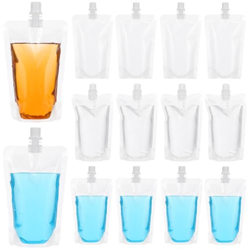 Operitacx 50 Stück Kunststoff-Flaschen für Reisen, wiederverwendbare Getränkebeutel, Saft, Wasser, Trinkflaschen für Reisen, Outdoor-Sport, Konzerte, Veranstaltungen (200ml)