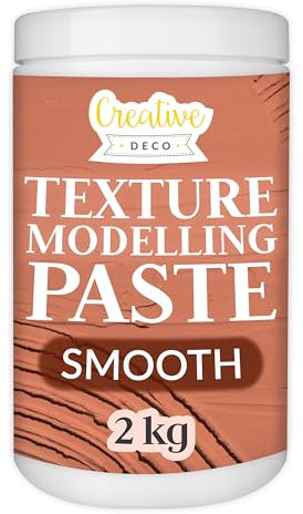Creative Deco Pâte structurelle lisse 2 kg masse rouge brique pâte modelable pour projets artistiques, peinture acrylique | Structurelle pour l'art facile à utiliser pour les effets 3D | Structure
