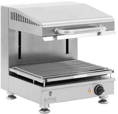 Royal Catering Tostiera elettrica salamandra Forno elettrico 2.800 W 230 V 45 cm Temperatura fino a 300 °C Acciaio inox resistente Spazio di riscaldamento regolabile 8-21 cm Professionale