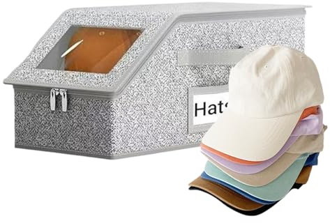 Hat Storage Box, Hat Storage Organizer Holds 24 Hats, Baseball Cap StorageBag, CapStorage For Baseball Caps, HatOrganizer Case Capbox For Home Travel