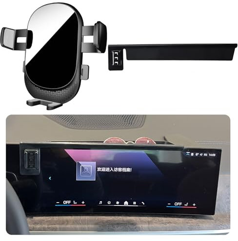 Kacarx Auto Handyhalterung für BMW X5/X6/X7 Auto Zubehör [Nur Kompatibel 2023-2025 X5 / X6 / X7 G05、G06、G07、F95、F96] 360° Drehbar Handy KFZ Halterungen für iPhone, Galaxy und Andere Android Smartphone