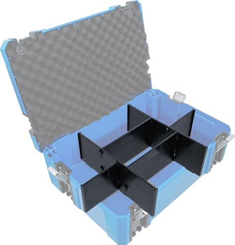 BGS 80017 | Fachteiler | für Systemkoffer | Größe M | 6-tlg. | Polypropylen (PP) | Längs- und Querteiler | Abmessungen 118 x 114 x 12 mm, 190 x 114 x 6 mm, 290 x 114 x 12 mm