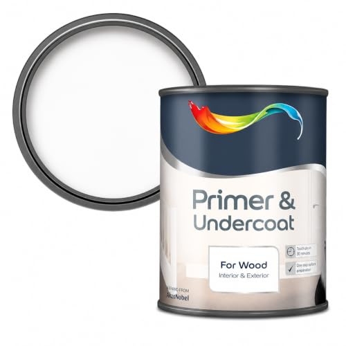 Primer & Undercoat Paint for Wood White 750ml | Quick Dry Multi-Surface Paint Base | Excellent Adhesion, Smooth Coverage, Durable Finish, Interior & Exterior Use