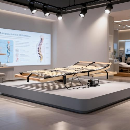 Woonisher Lattenrost Elektrisch Mit 42 Latten 7 Zonen 90x200 cm, Verstellbarer Kopf- Und Fußteil, Bettrahmen & Lattenroste Für Individuellen Komfort