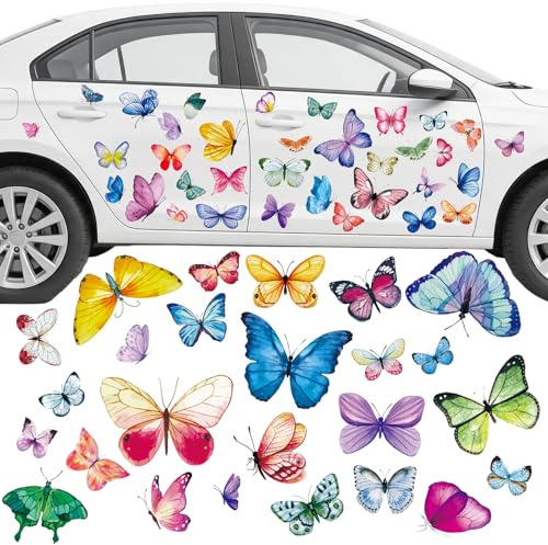 Pwsap Schmetterling Autoaufkleber, Auto Aufkleber, innenDekorationen Zubehör Car Sticker Deko Vinyl Wandaufkleber Fenster Aufkleber für Geländewagen Wohnmobil Karosserie Seitentür Kofferraum