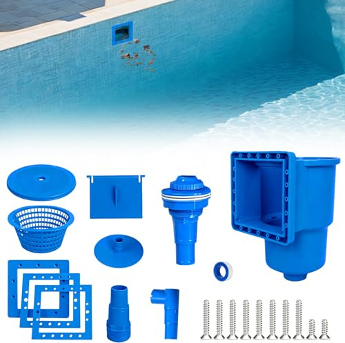 Skimmer Piscina Fuori Terra,Set Completo di Skimmer per Piscina,Skimmers da Parete,Skimmers Esterno Piscinas,Skimmeri Fisso Piscinas con Ampio Cestello Rimovibile,per Piscinai a Parete d'Acciaio