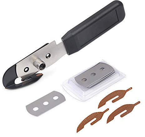 Gomake Couteau de découpe pour dos de vinyle Bodyguard - Lame cachée - Coupe-papier teinté pour voiture - Avec 10 lames supplémentaires et 3 autocollants PTFE