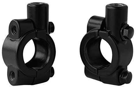 Evermotor Lenkerklemme 22mm M10 (7/8) Universal Lenkerhalterung Spiegelhalterung Motorrad 10mm Lenkerschelle Lenkerhalter Schwarz Fahrradspiegel Halterung (2 Stücke)