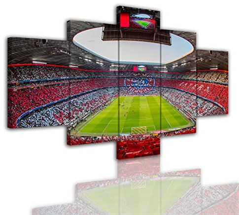LYML 5 x Allianz Arena Poster München Fußballstadion Club Wandkunst Bild Kunstdruck Leinwand Kunst Gemälde für Büro Dekoration Poster (insgesamt 55 x 100 cm, gerahmt)…