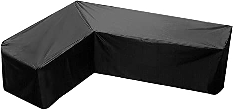 FUFRE L-Förmigen Abdeckung Lounge Sofa, Abdeckplane Gartenmöbel L-Form 210D Oxford Winddicht ?Abdeckplane Für Outdoor Ecksofa Eck-Loungegruppe Rechteckig Abdeckhaube (192 x 260 cm)
