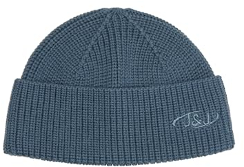 Herren Jack & Jones Gerippte Mütze | Kurze Winter Beanie Kopfbedeckung | Hipster Recycelt JACAIR, Größen:One Size, Farben:Blau