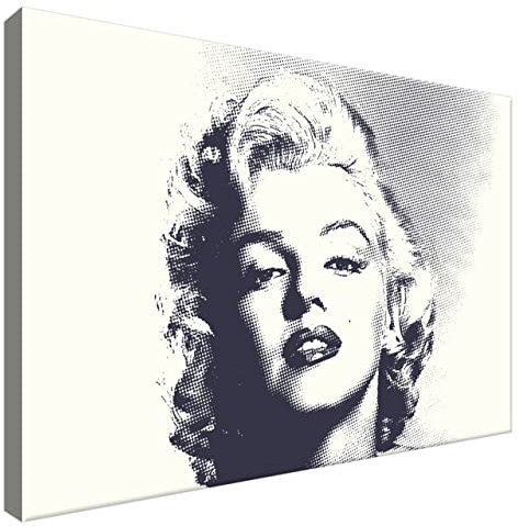 Estika Leinwand bilder - Pop Art Marilyn Monroe, Schwarz Weiß - 60x40 cm, 1 teilige kunstdruck - Wandbilder wohnzimmer, schlafzimmer, Moderne wanddeko, Bild auf leinwand - Pop Art bilder - 735A_1E